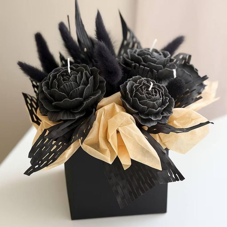 Rose Black Candle