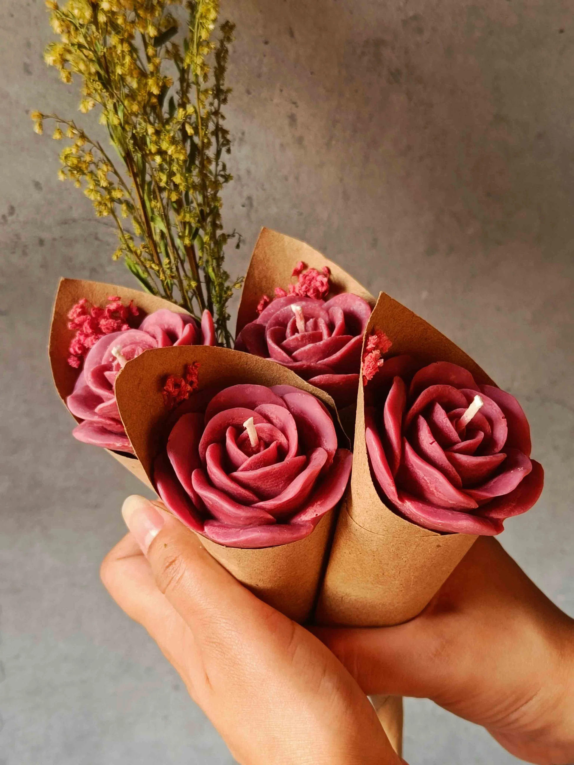 Rose candle bouquet